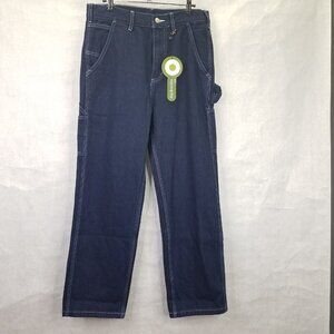 Okonkwo Railway Jeans Men's Small Carpenter Dark Wash Straight Leg Cotton NEW